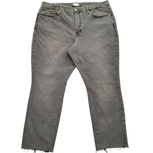 Good American Raw Hem Women's Gray Jeans GCRH625TFT Size 20 Waist 40" Inseam 28"